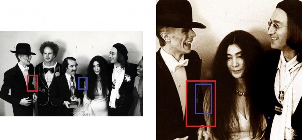 Démonstration du trucage de la photo de Yoko Ono avec David Bowie publiée au lendemain de la mort de ce dernier
